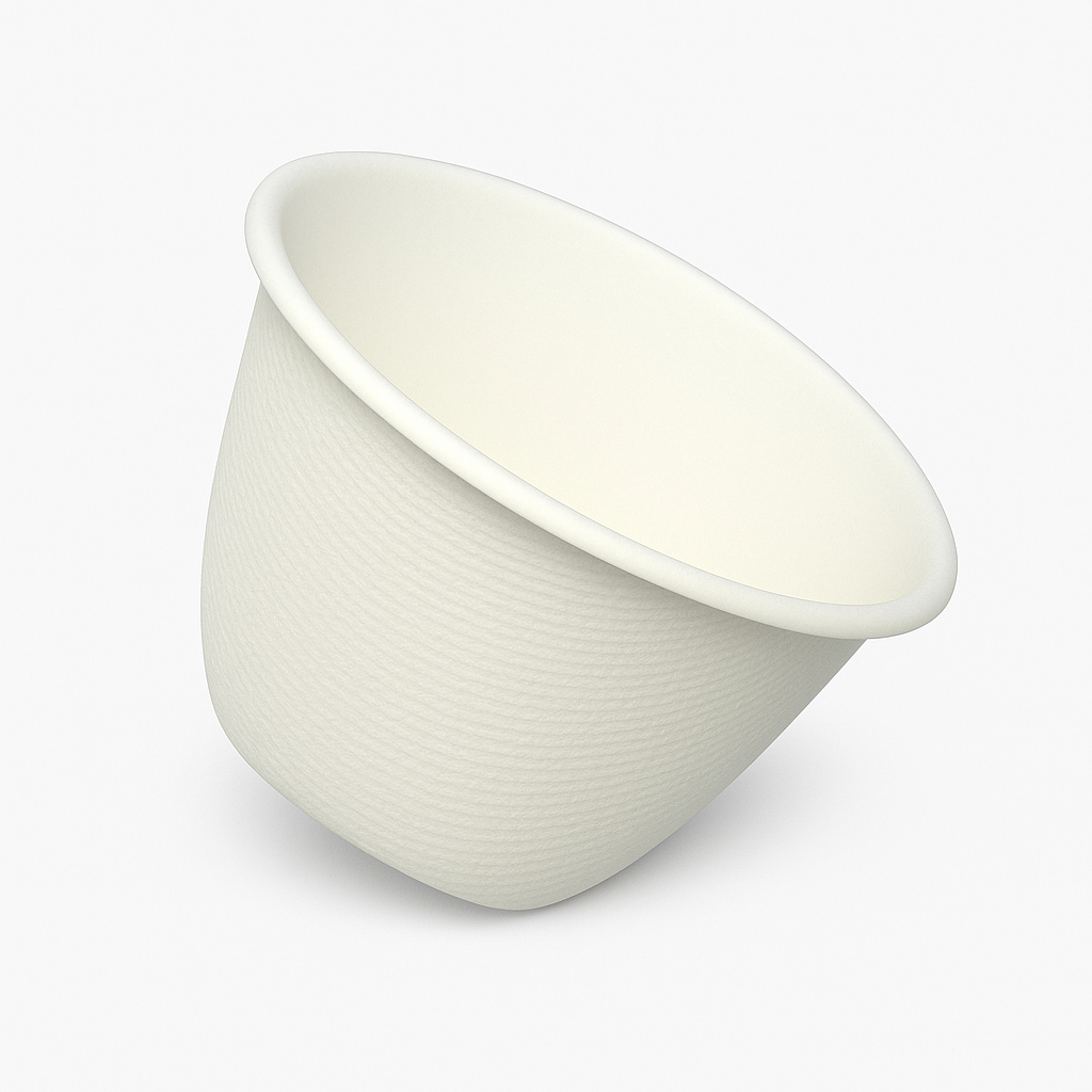 2oz Bagasse Bio Portion Pot & Lid - 1000 Pots & Lids Per Carton