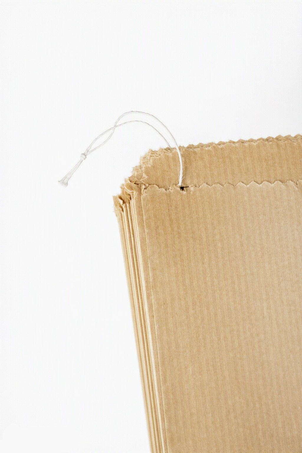 12" Brown Kraft Ribbed Paper Bag
