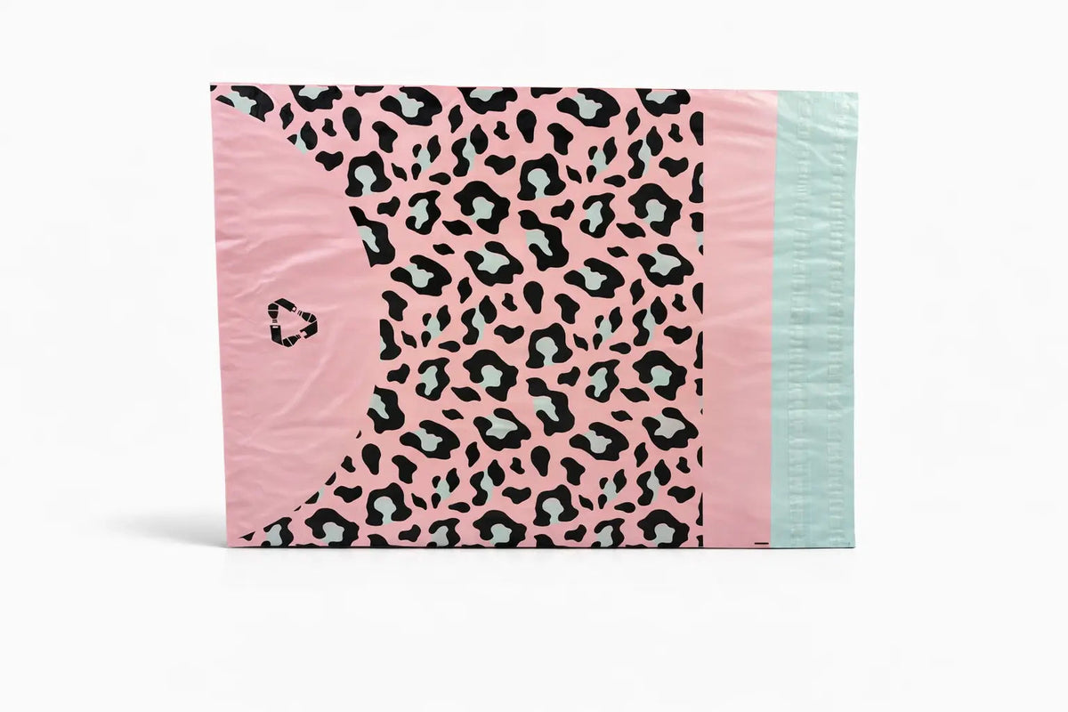 Leopard Print Mailing Bags | Large | 58x70cm | Pack of 20 | Recycled Plastic BSP Retail