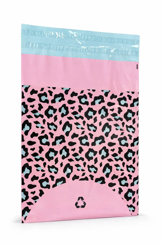Leopard Print Mailing Bags | Medium | 39x54cm | Pack of 20 | Recycled Plastic BSP Retail
