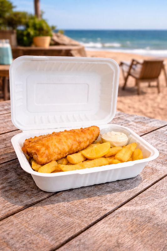 Large Bagasse Food Box – Ideal for Full Meals (From 11p each)