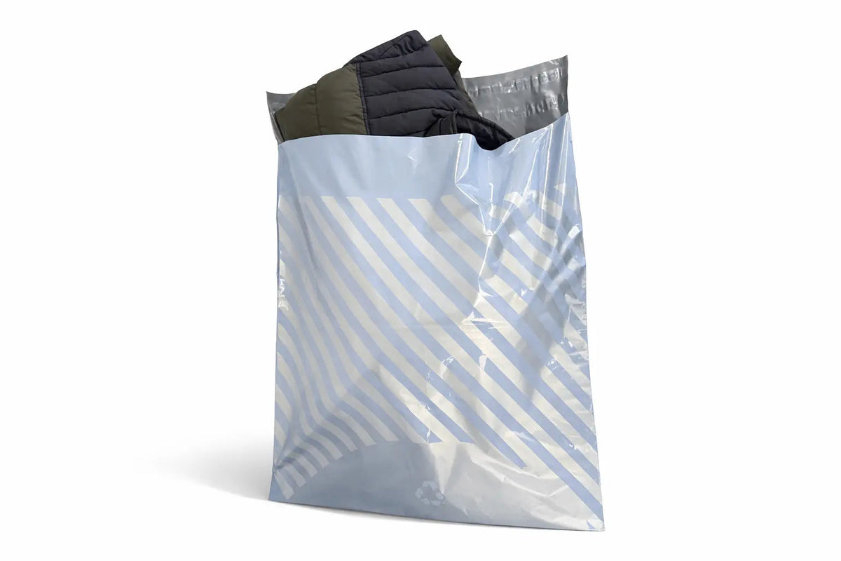 Stripe Mailing Bags | Large | 58x70cm | Pack of 20 | Recycled Plastic BSP Retail
