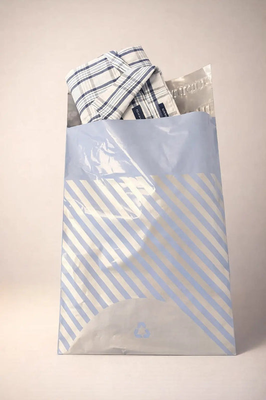 Stripe Mailing Bags | Small | 26x40cm | Pack of 20 | Recycled Plastic BSP Retail