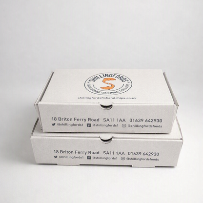 White Fish & Chip Boc - 246 x 154 x 52mm - 9.5p Each