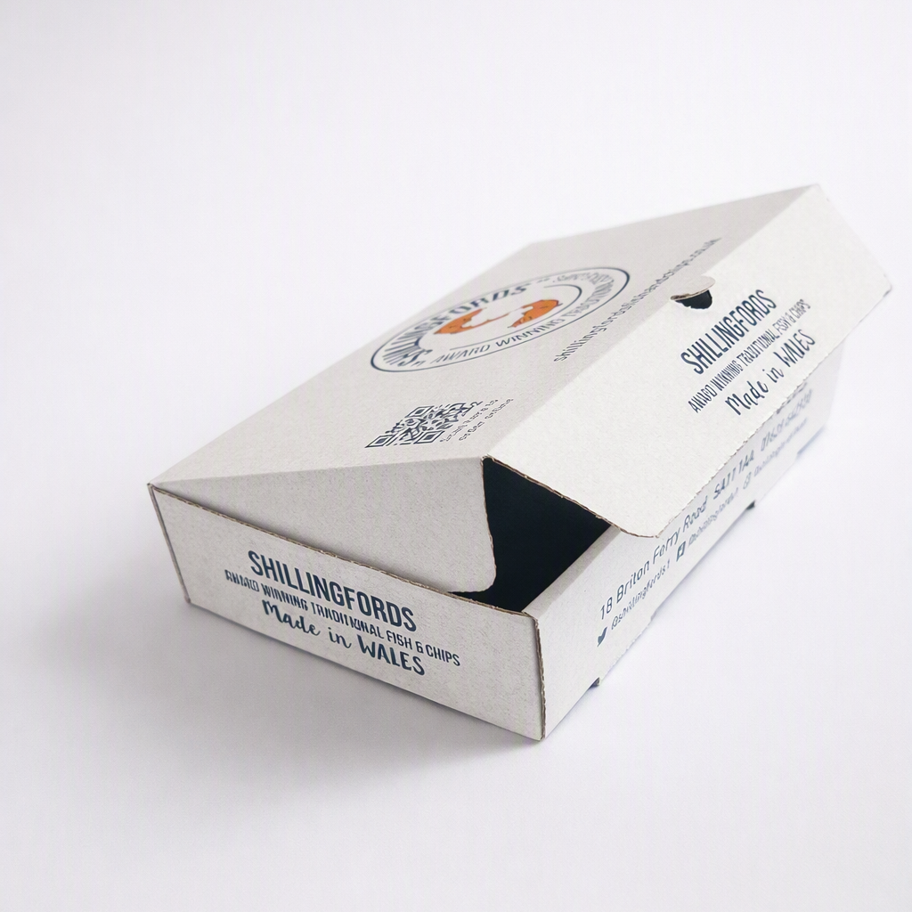 White Fish & Chip Boc - 246 x 154 x 52mm - 9.5p Each