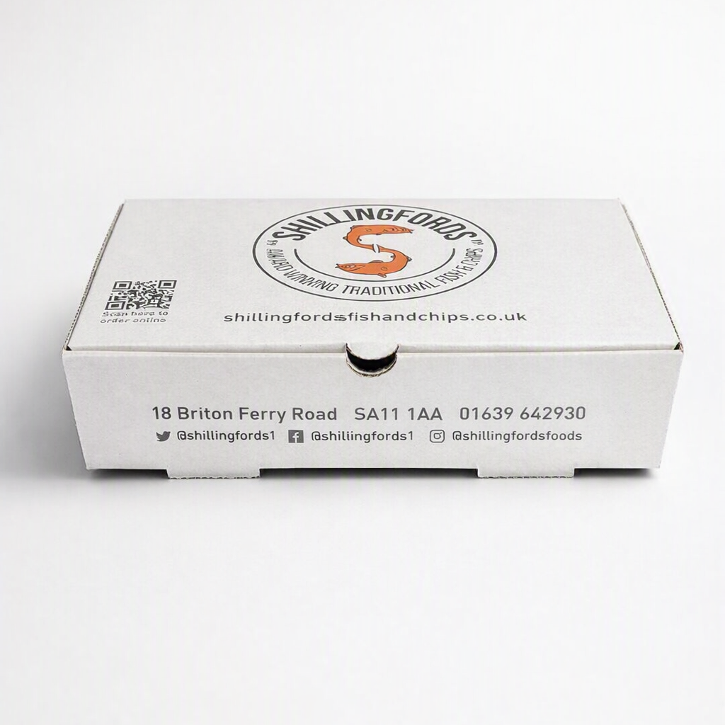 White Fish & Chip Boc - 246 x 154 x 52mm - 9.5p Each
