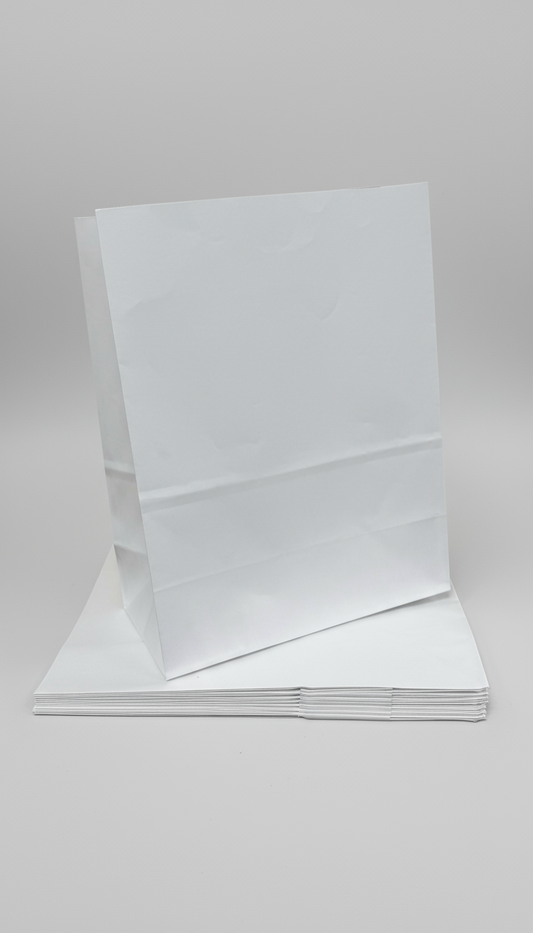 White Paper SOS Paper Bag - 230x120x300mm- 400 Per Carton