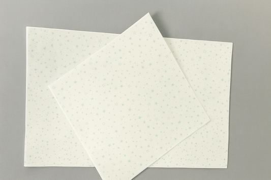 White Tissue with Teal Stars