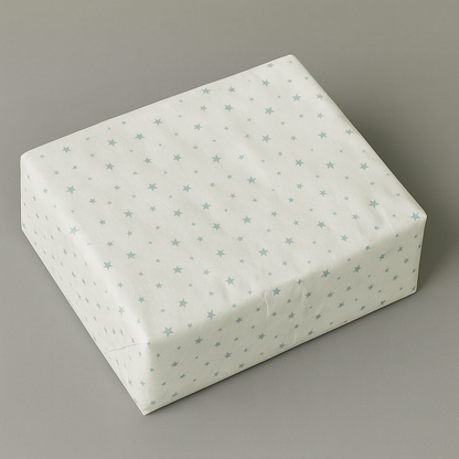 White Tissue with Teal Stars