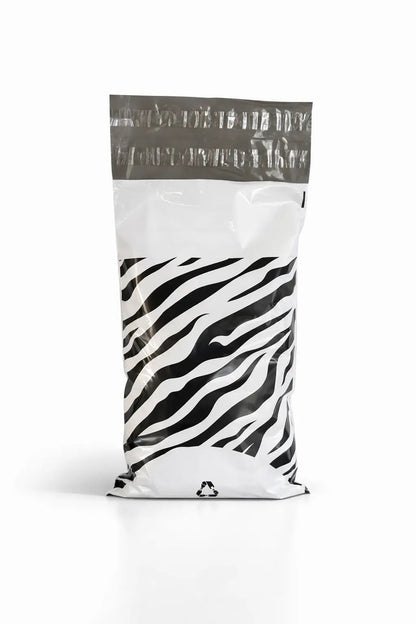 Zebra Print Mailing Bags - Small 26x40cm Pack of 20 - Eco-Friendly Recycled Plastic BSP Retail