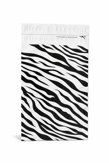 Zebra Print Mailing Bags - Small 26x40cm Pack of 20 - Eco-Friendly Recycled Plastic BSP Retail