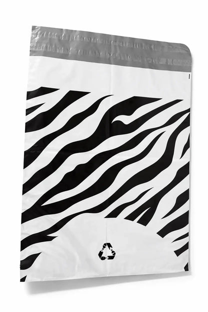 Zebra Print Mailing Bags | Large | 58x70cm | Pack of 20 | Recycled Plastic BSP Retail