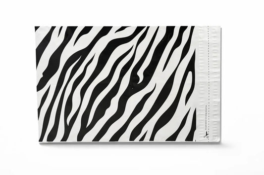 Zebra Print Mailing Bags | Medium | 39x54cm | Pack of 20 | Recycled Plastic BSP Retail